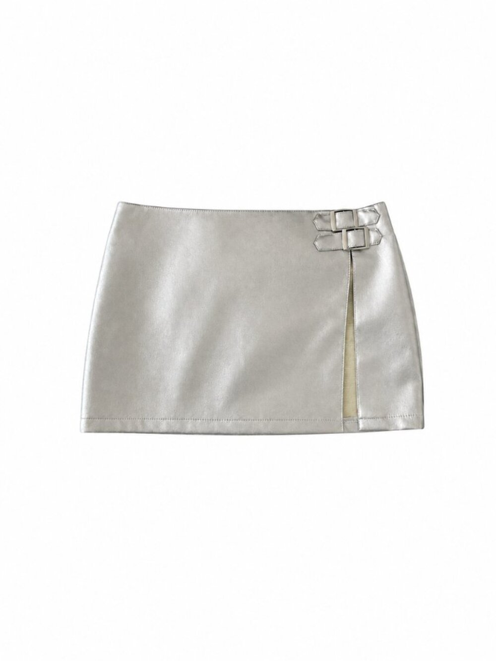 Metallic Silver Low Rise Mini Skirt - Size S - NWT